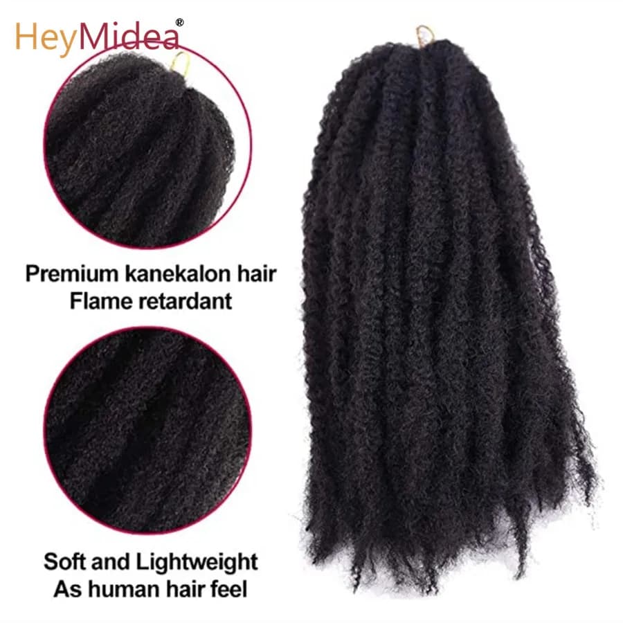 Cheveux Marley pour tresses, 18 pouces de long, Afro Kinky, extensions de cheveux synthétiques Kanek
