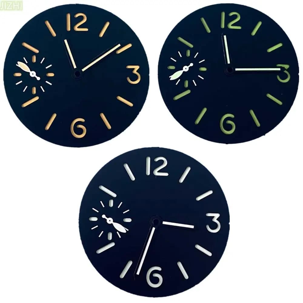Cadran de montre lumineux vert en option, 34.5mm, Orange/vert/blanc, pour mouvement ETA 6497/ST3600