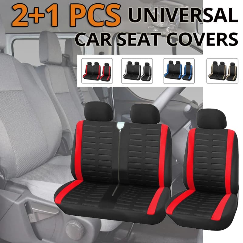 1 + 2 housses de siège rouges housse de siège de voiture pour transporteur pour Renault Master 3 pou