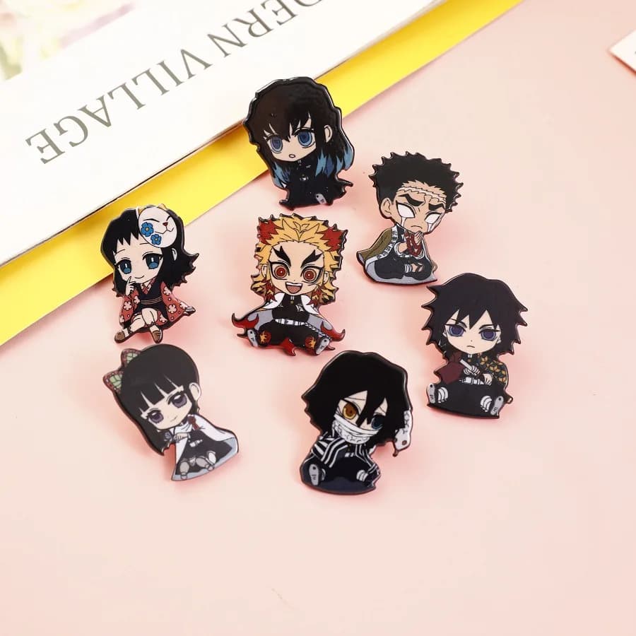 Broche de rôle de dessin animé Demon Slayer, en acrylique, épingles décoratives pour femmes et homme