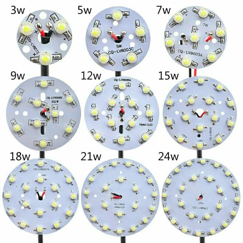 LED haute puissance lampe perles lumière PCB 35mli puce 3W 5W 7W 9W 12W 15W 18W 23mm 32mm 50mm 90mm 