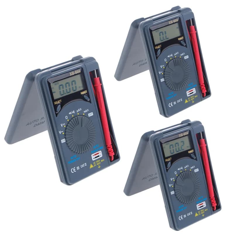 Mini testeur de voltmètre LCD XB866, outil de testeur de poche, multimètre numérique de poche AC/DC 