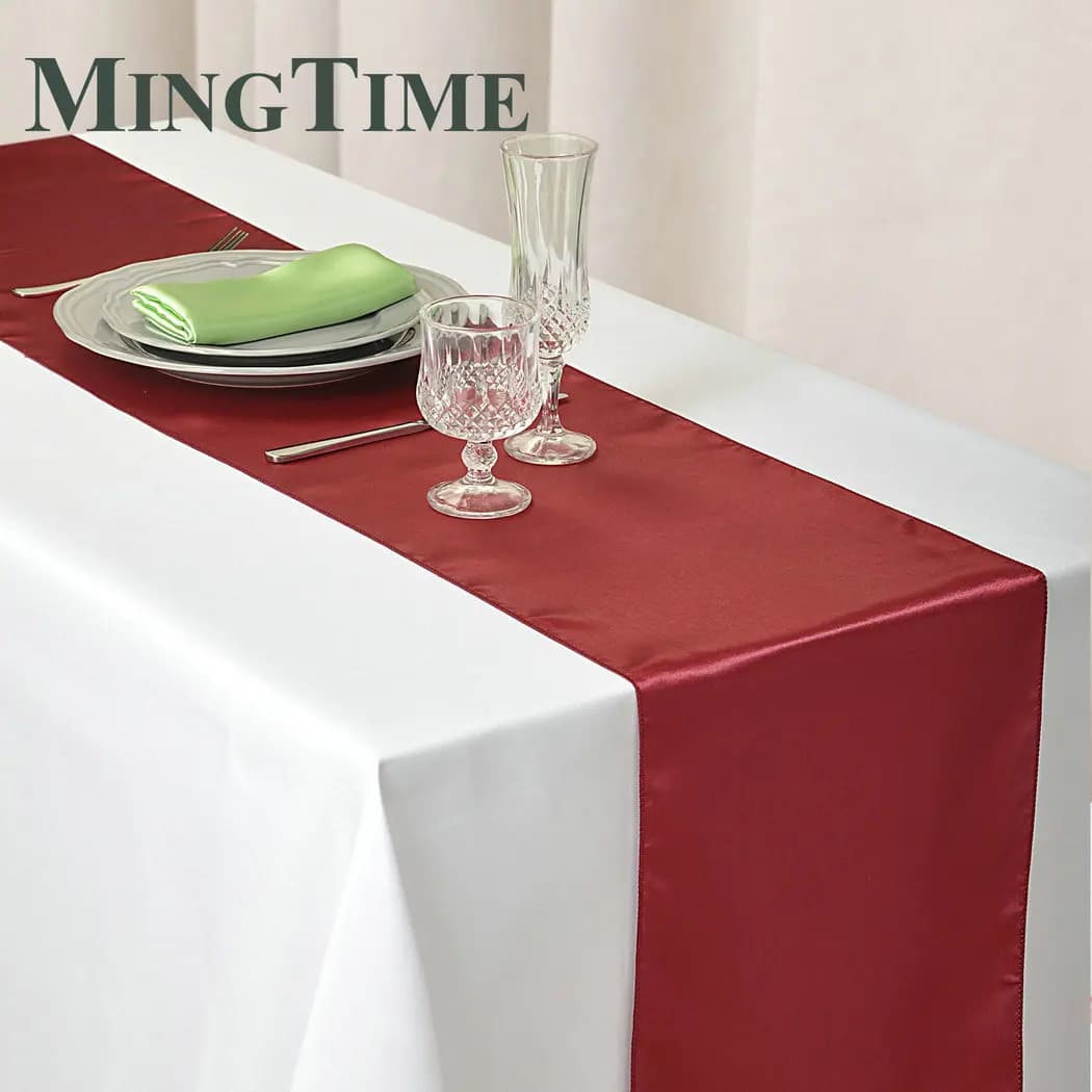 Chemin de Table en Satin 30cm X 275cm, fourniture de fête de mariage, maison de noël, café moderne, 