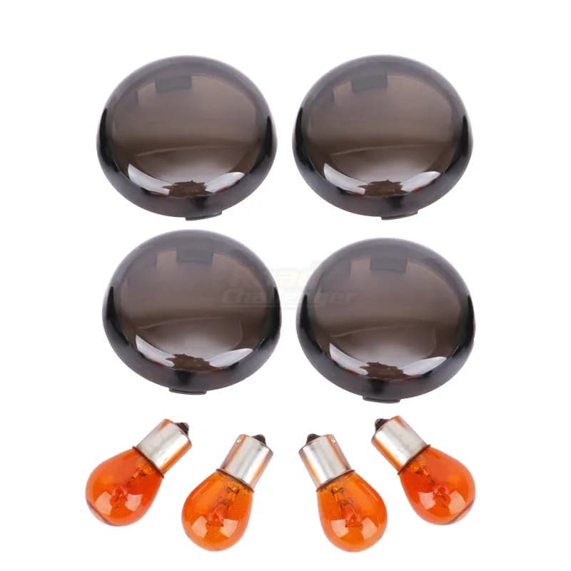 Couvercle d'objectif de clignotant noir pour moto, Blub pour Harley Sportster 883 1200 XL 72 48 XL12