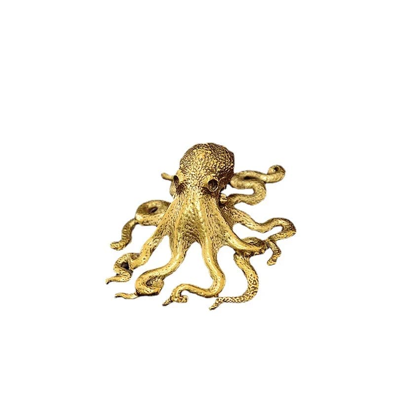 Petite Statue de poulpe en métal et laiton, ornement de Table pour animaux de compagnie, accessoires