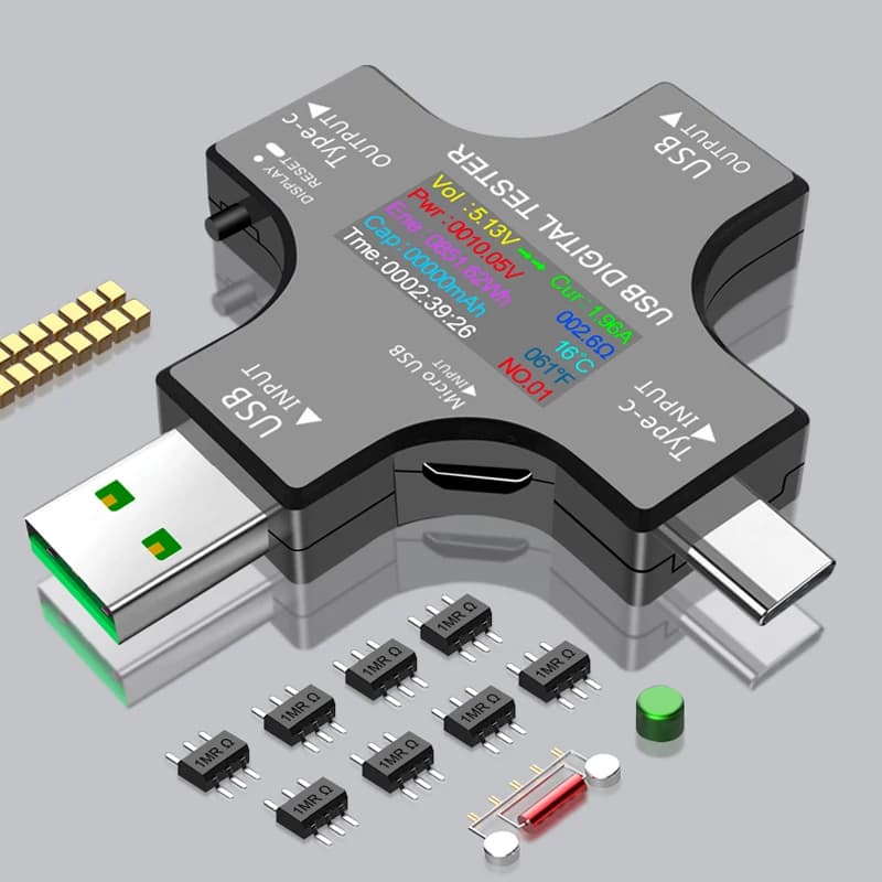 Testeur de tension USB multifonctionnel, moniteur de compteur de courant, charge rapide, détection d
