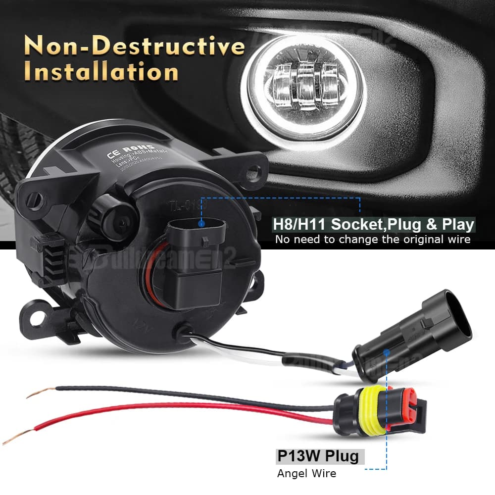 2 X phare antibrouillard Angel Eye pour Subaru Forester WRX STI Impreza XV BRZ Justy Outback Legacy 