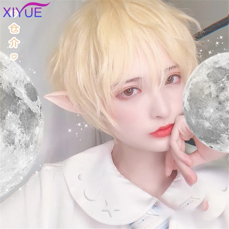 Perruque synthétique courte respirante pour hommes, perruque marron courte et lisse pour Cosplay, pe