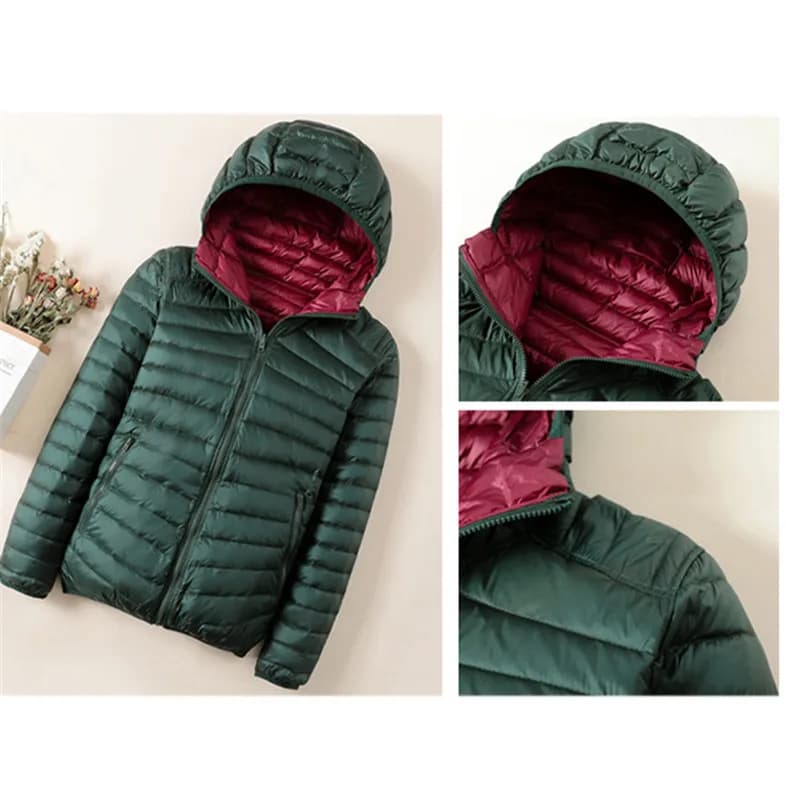 Sanishroly – doudoune réversible pour femme, manteau en duvet de canard blanc Ultra léger, 7XL, auto