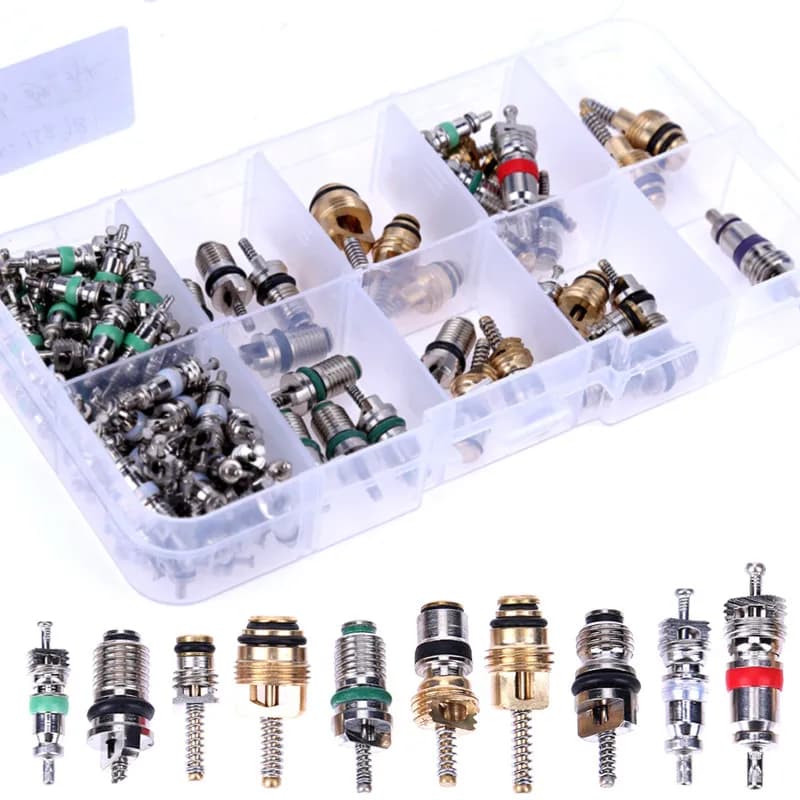 100 pcs/boîte R134A Voiture A/C Noyau Vannes Climatisation Automobile Assortiment Kit 1