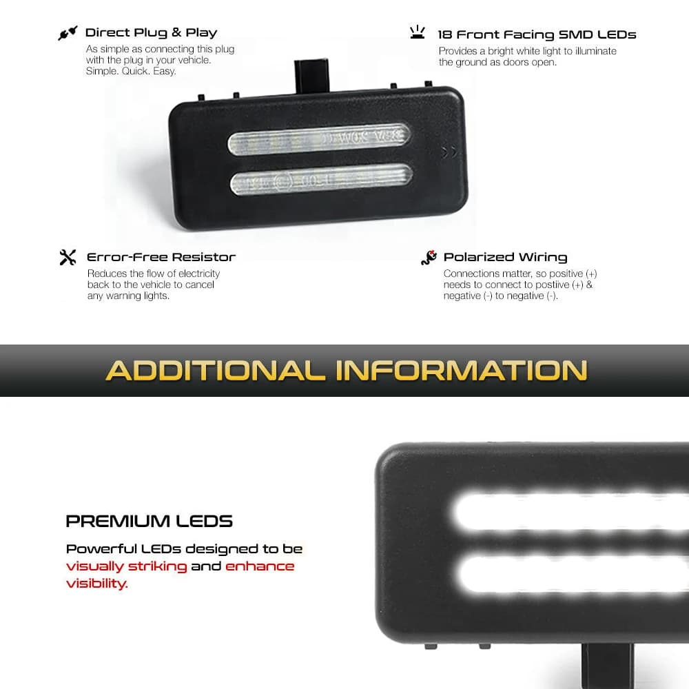 Lampes de miroir de courtoisie à LED pour pare-soleil intérieur, lampes de lecture, BMW E60, E61, E9