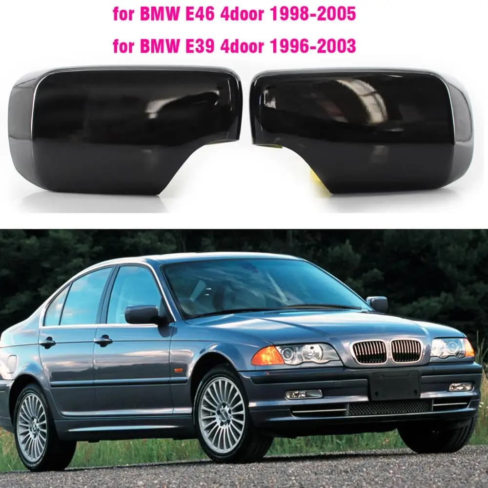 Couvercle de rétroviseur en Fiber de carbone/noir, pour BMW E46 E39 4 portes 325i 330i 525i 530i 540