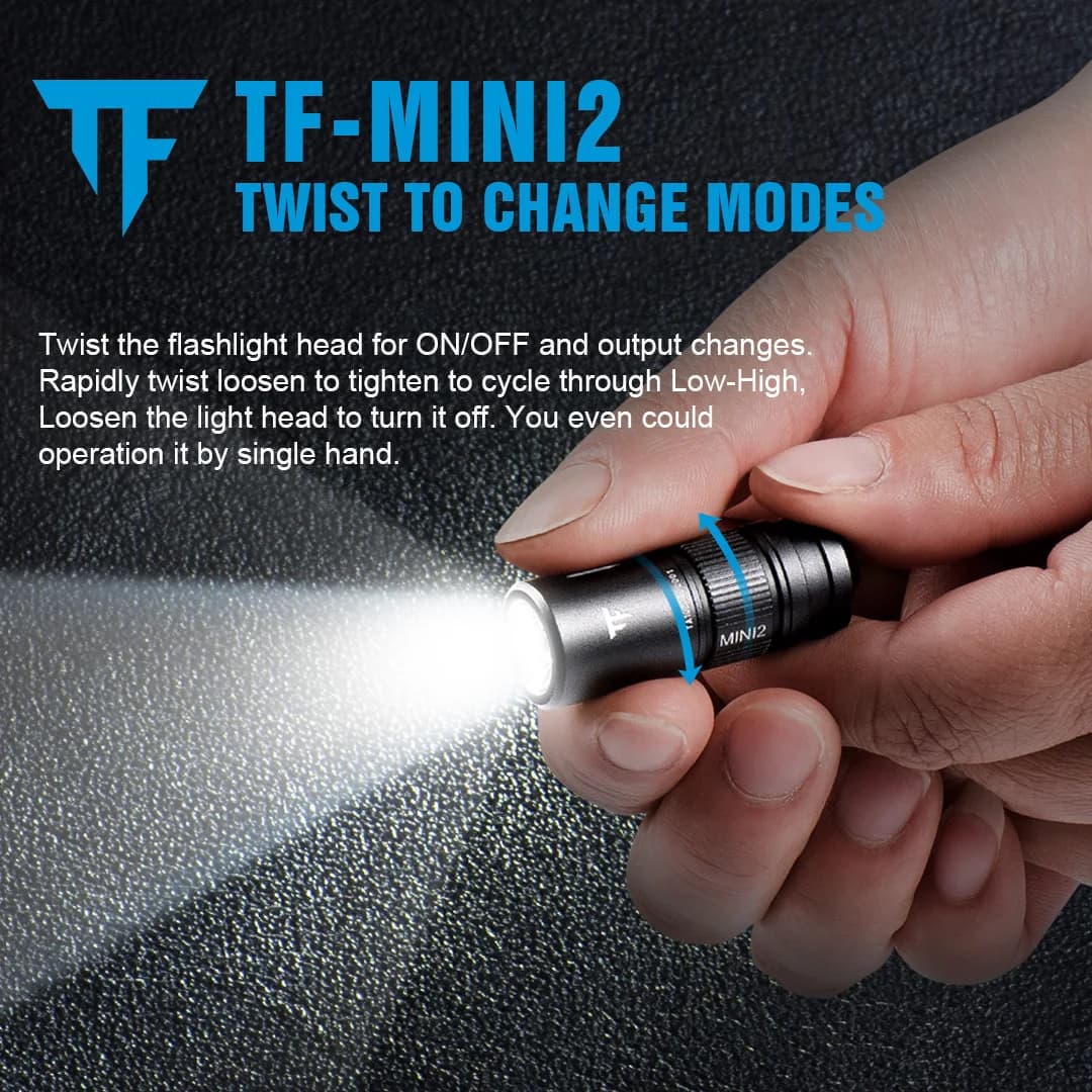 Trustfire Mini2 Mini lampe de poche LED Rechargeable porte-clés alimenté par Usb 250 Lumens lampe de