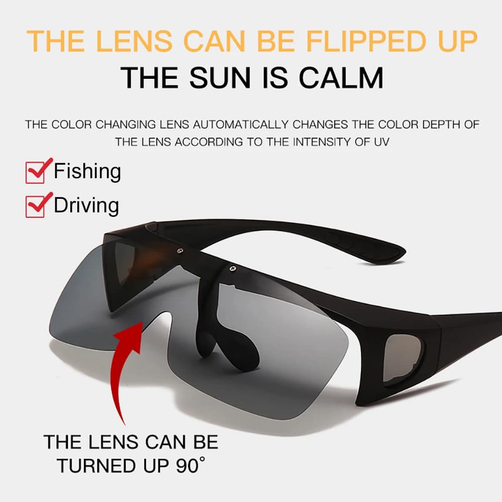 VIVIBEE rabattable polarisé ajustement sur lunettes lunettes de soleil hommes conduite UV400 photoch
