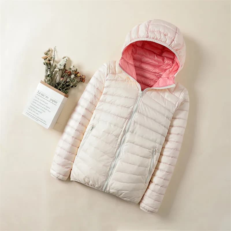 Sanishroly – doudoune réversible pour femme, manteau en duvet de canard blanc Ultra léger, 7XL, auto