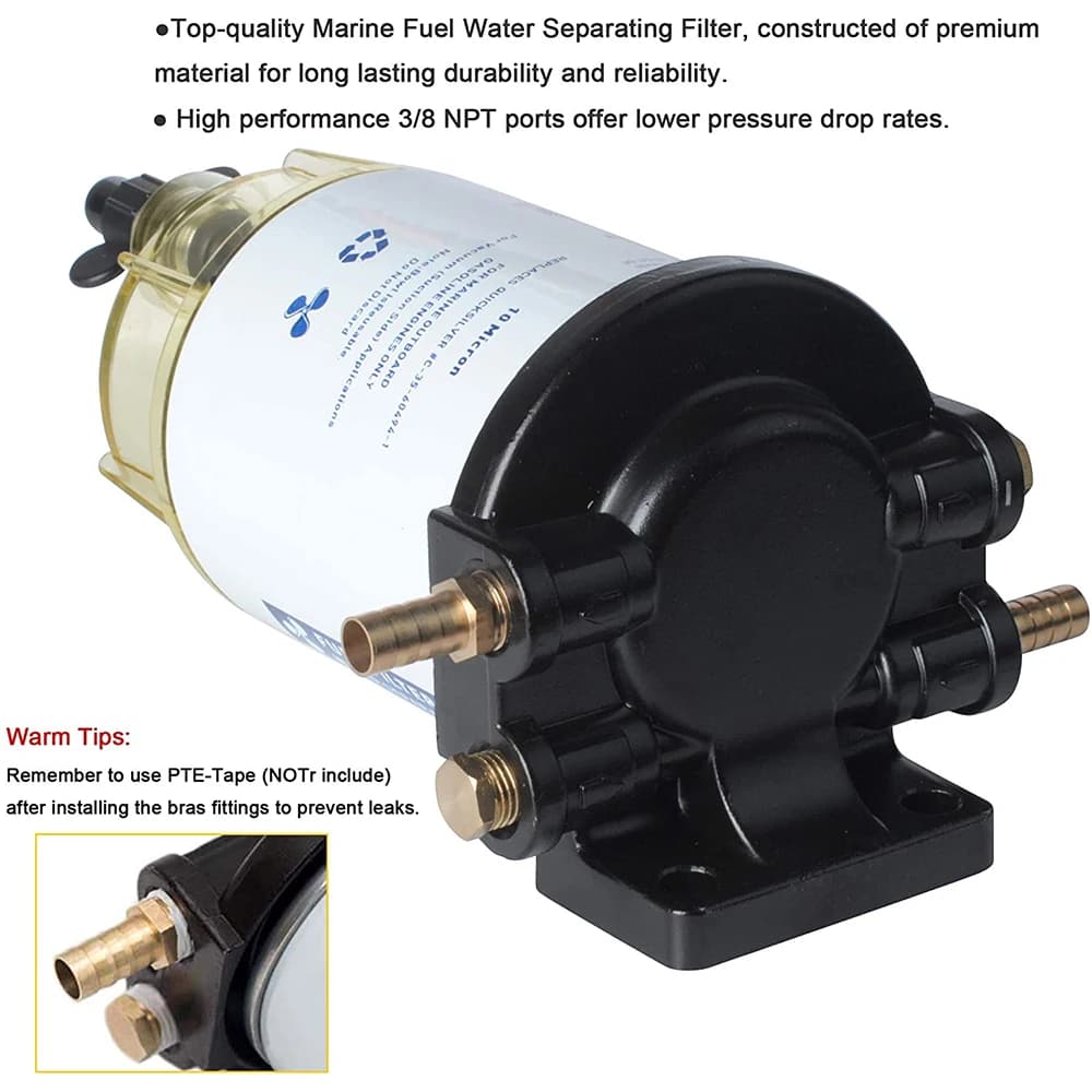 Ensemble de filtre séparateur d'eau et de carburant S3213, Compatible avec moteur hors-bord Mercury 