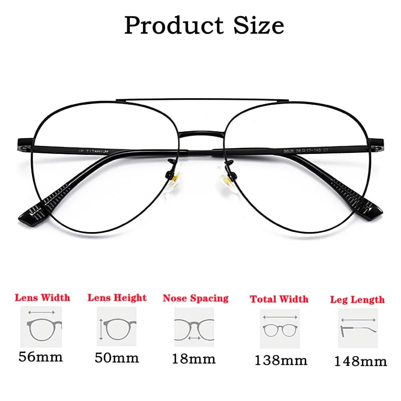YIMARUILI Double faisceau pilote lunettes cadre rétro pur titane grand cadre de lunettes optique Pre