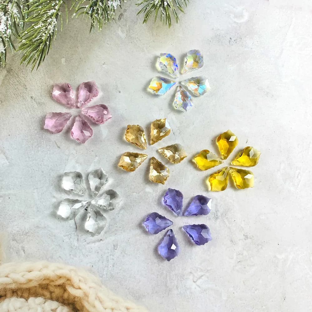 Prisme en perles de cristal en cuir chevelu d'érable, capteur de soleil lumineux, pièces de lustre, 