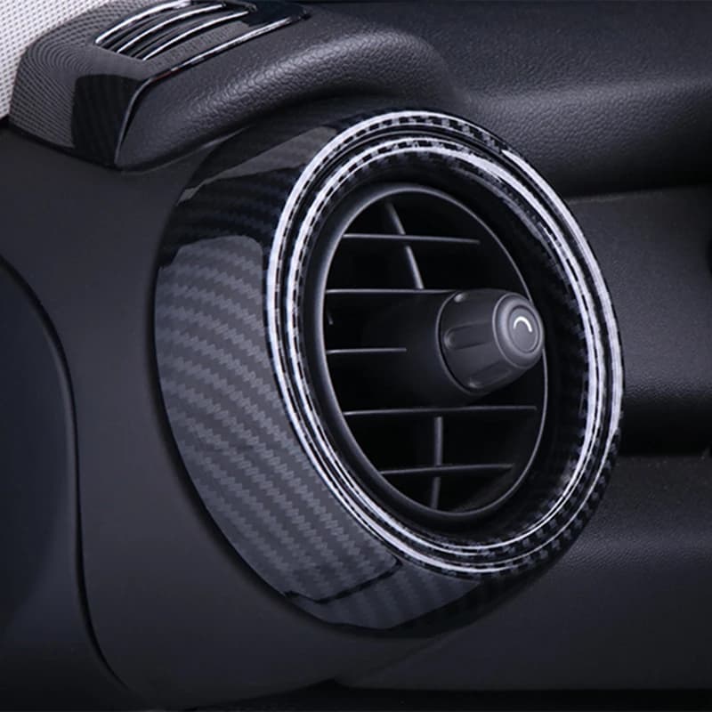 Couvercle de sortie d'anneau de ventilation de voiture, coque en Fiber de carbone, autocollant de dé