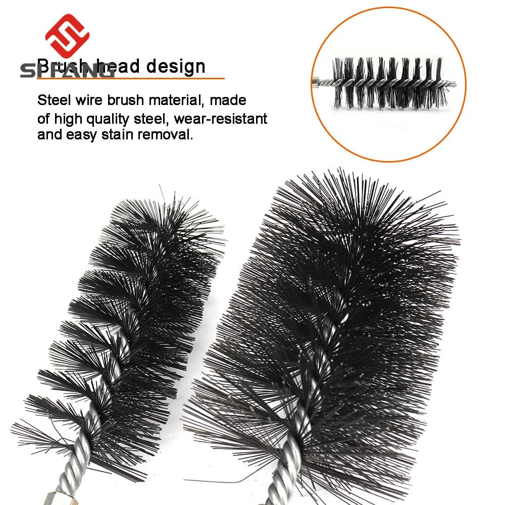 Brosse D.lique Filetée en Acier Inoxydable, Kit de Brosses Métalliques de 18/22/25/32/40/50/65/75mm