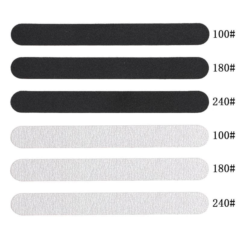 Lime à ongles de remplacement droite 100/180/240 10 pièces papier de verre amovible gris/noir avec p