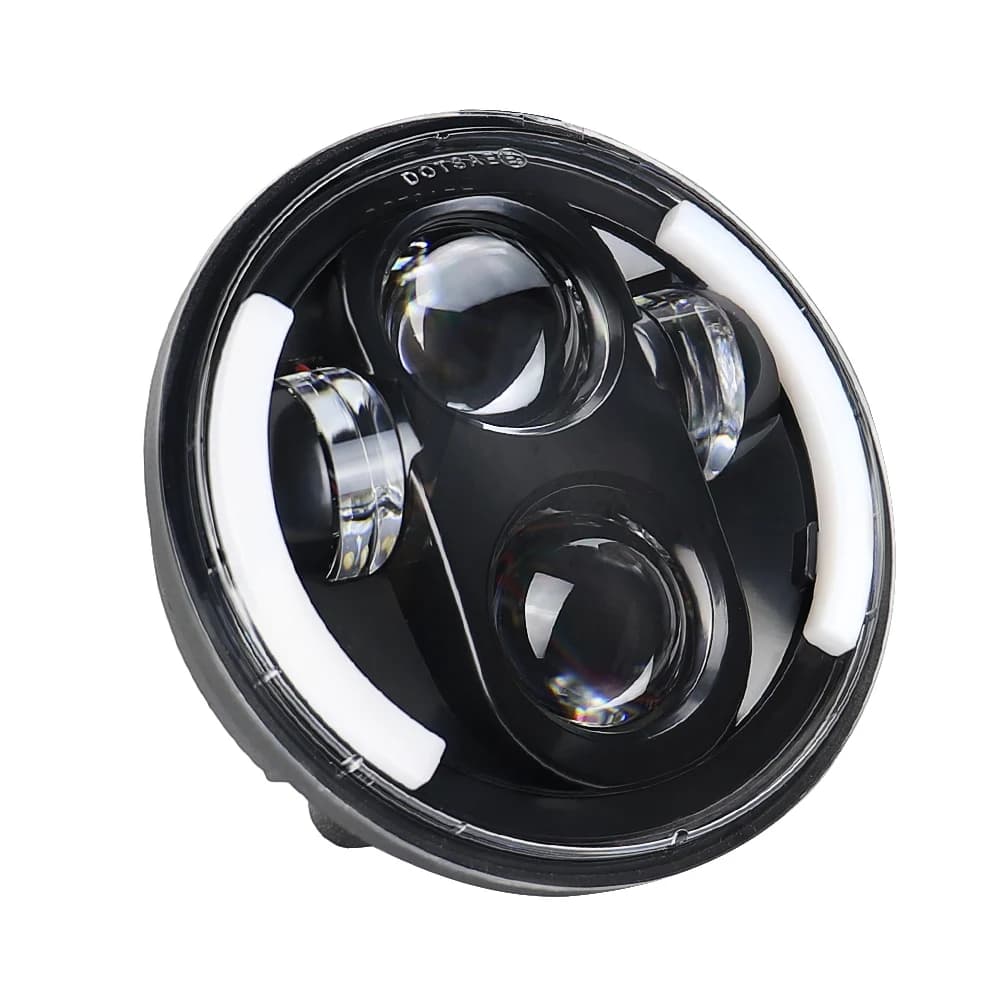 Projecteur de phare LED pour moto, 5.75 pouces, anneau Halo, 5 3/4 pouces, faisceau haut et bas, cli