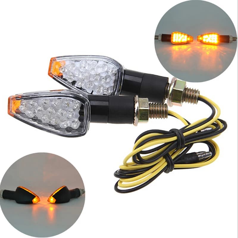 Clignotant de moto universel, indicateur de lumière ambre, 14 LED, 12V, 1PC