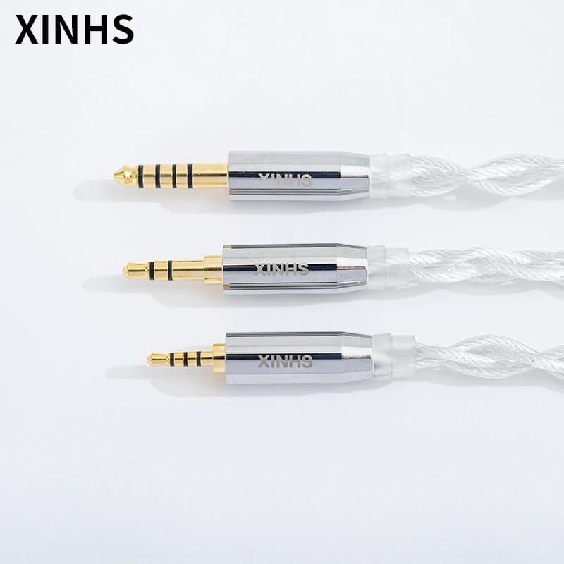 XINHS – câble de mise à niveau HIFI en cuivre plaqué argent monocristal à 4 cœurs, avec prise 3.5/2.
