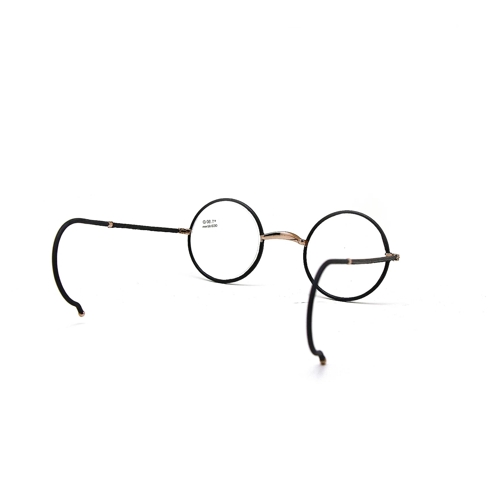 Lunettes de lecture rétro, monture ronde en métal + lecteur de poche portable 1.0 à + 3.5