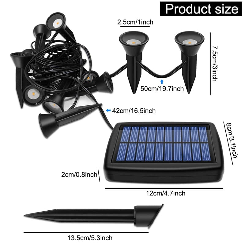 Lampes solaires encastrées 10 en 1, éclairage d'extérieur étanche, éclairage paysager pour cour, pas