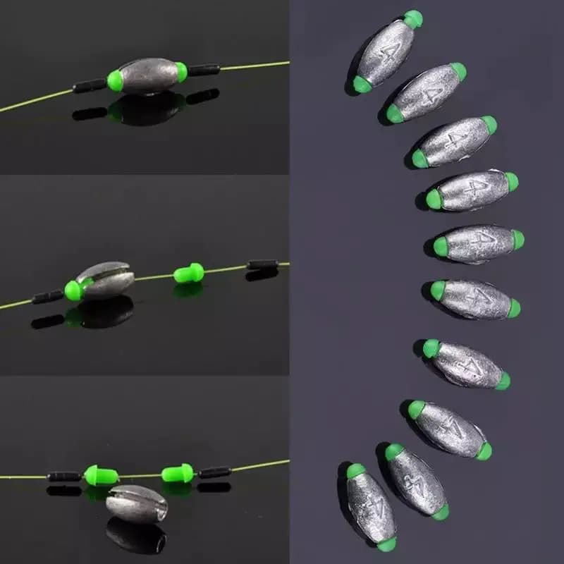 Plombs de pêche en forme d'olive, 5 pièces/10 pièces, 2g-30g, accessoires de pêche à la carpe
