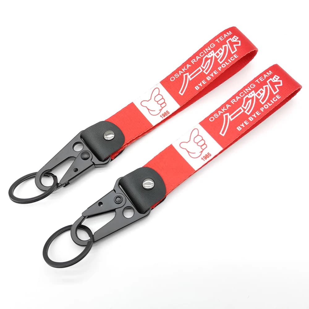 JDM Racing-Porte-clés avec Bec d'Aigle d'Osaka, Style Modifié, Nylon Rouge, Processus de Transfert d