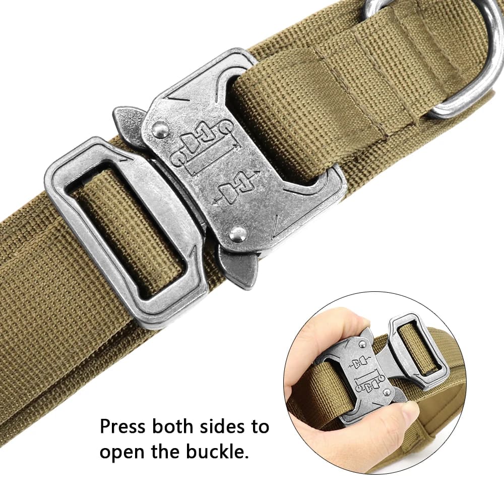 Collier tactique militaire pour chien solide, laisse élastique pour animaux de compagnie, colliers d