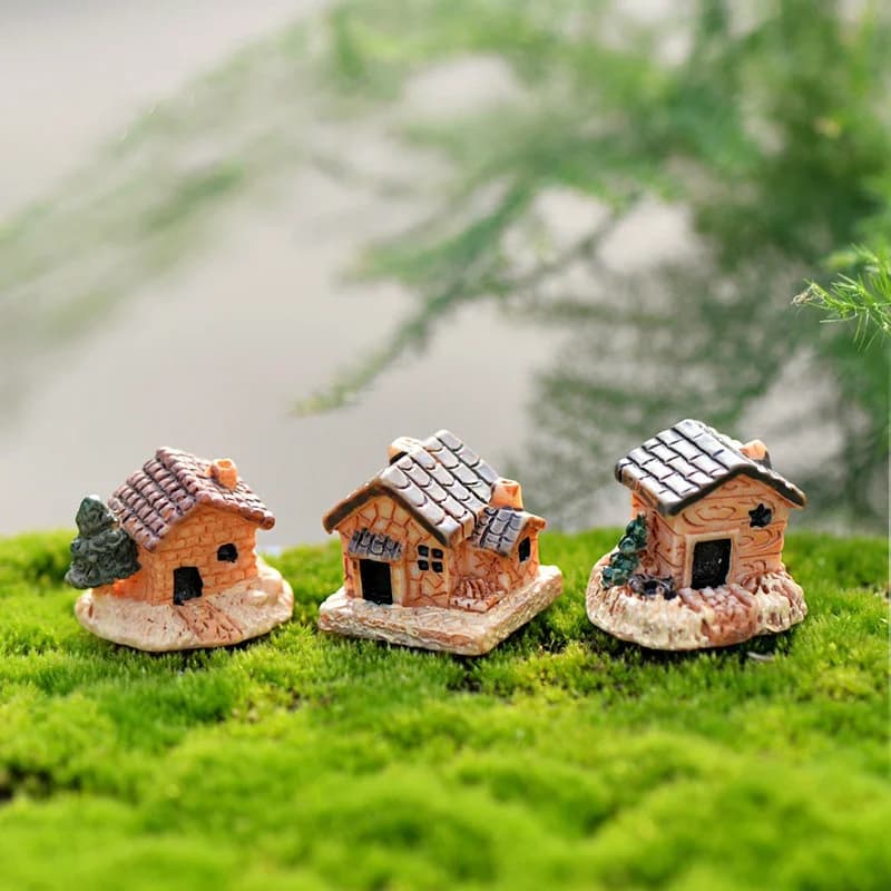 5 pièces aléatoire Mini Simulation maison de poupée maison de pierre décorations en résine pour la m