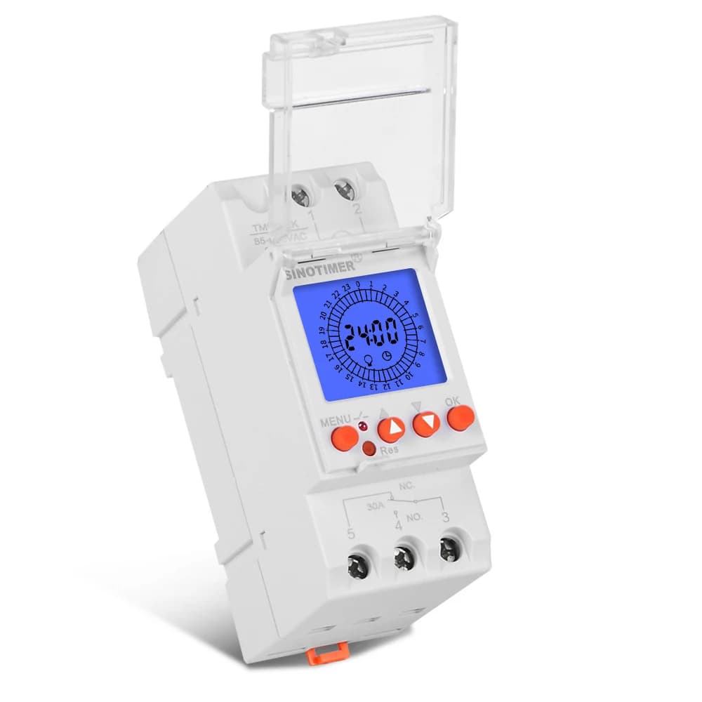 Module Din analogique numérique 24 heures, interrupteur de temps rétro-éclairé, grand écran LCD, min