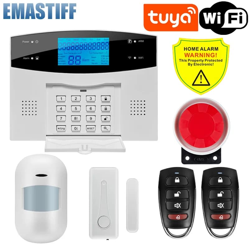 Système d'alarme WIFI sans fil, alarme anti-cambriolage, système d'alarme GSM pour la maison avec ca