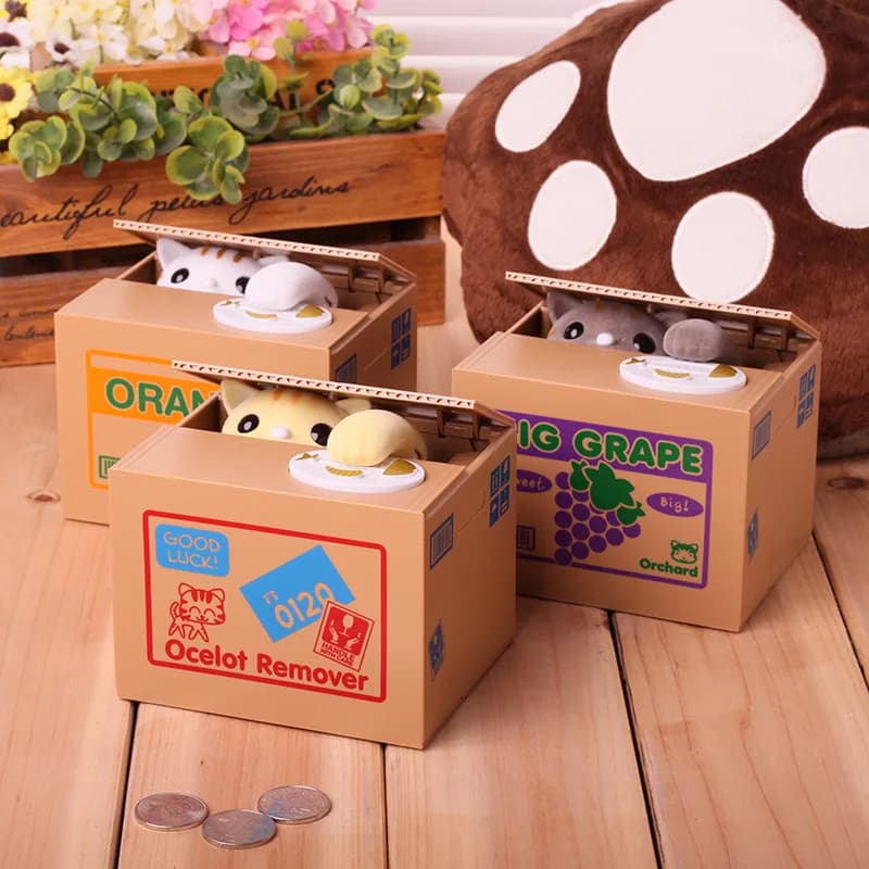 Boîte à monnaie Panda pour enfants, tirelire automatisée pour voleur de chat, jouet cadeau pour enfa