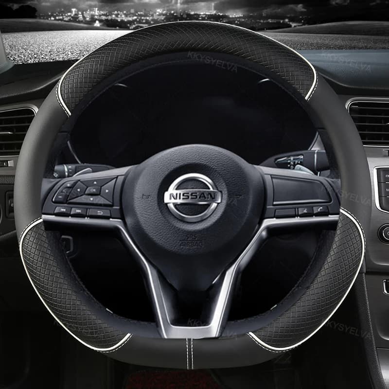 Housse de volant de voiture en cuir PU de Type D, pour Nissan x-trail Qashqai Rogue Sport Rogue 2017