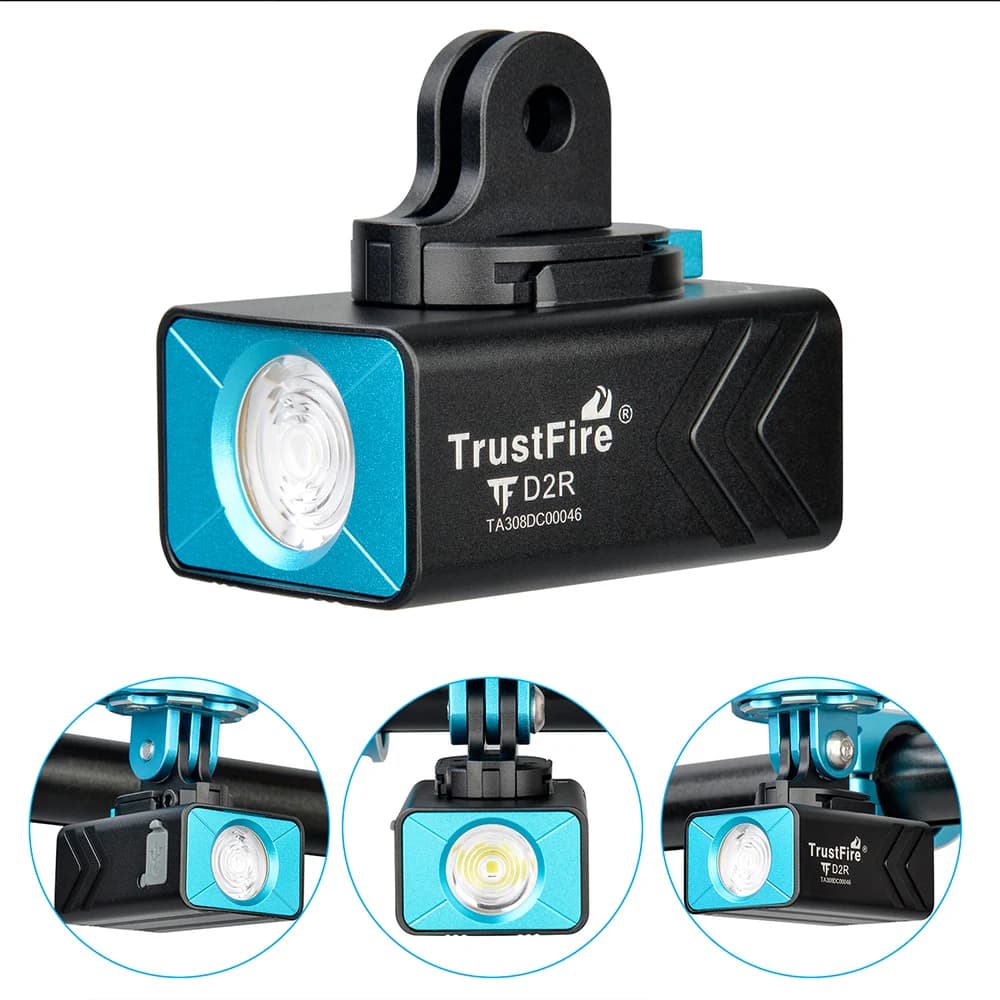 Trustfire D2R vélo lampe de poche LED 450 Lumens type-c Rechargeable vélo lumière dégagement rapide 