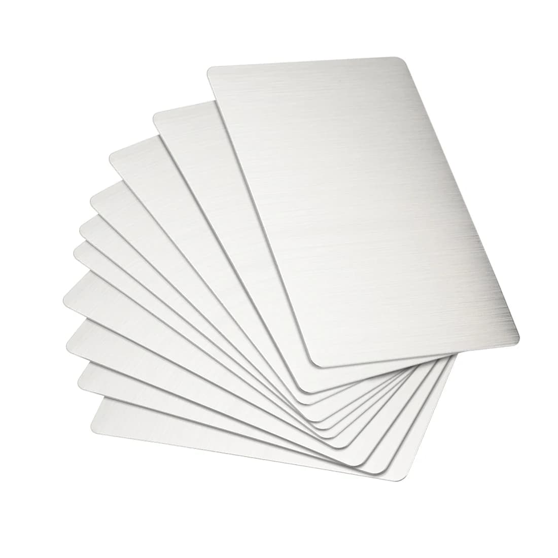 Uxcell 15 pièces d'épaisseur 0.4mm en acier inoxydable carte en métal vierge carte de visite 88x53mm