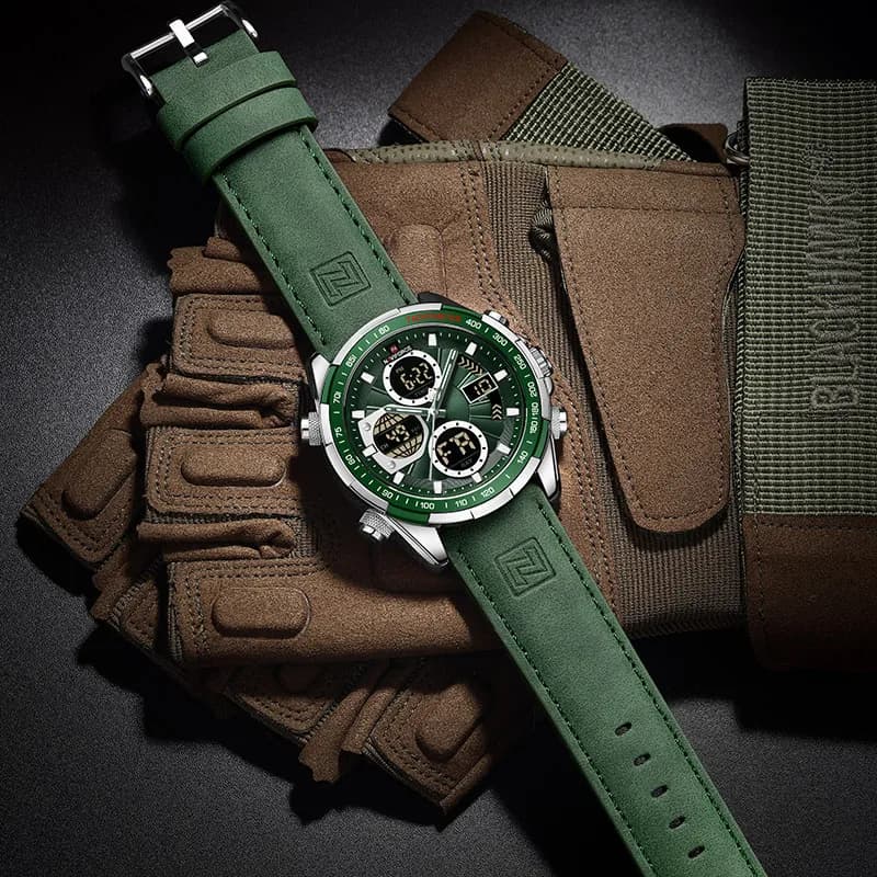 NAVIFORCE – montre-bracelet de Sport pour homme, en acier inoxydable doré, style militaire, à la mod