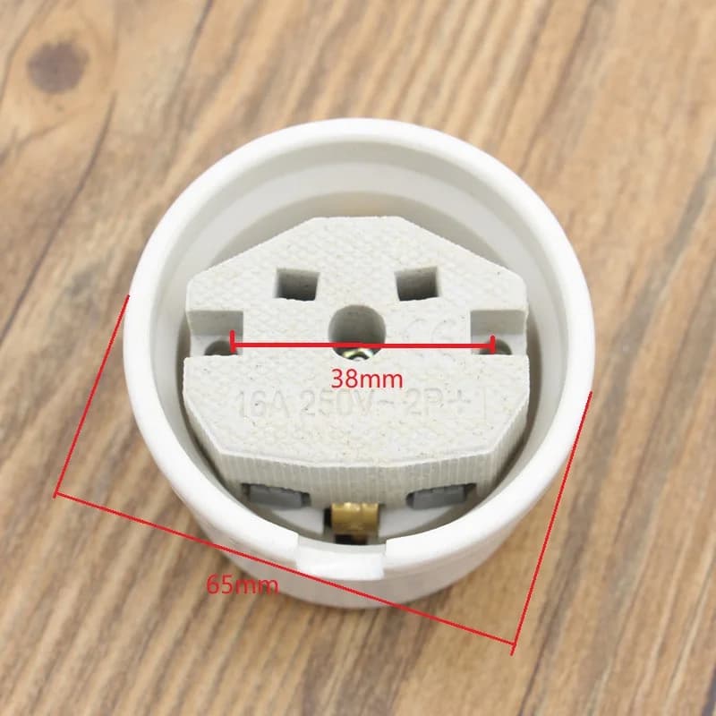AC 220-250V 16A norme européenne prise murale en céramique mise à la terre rechargeable femelle sans