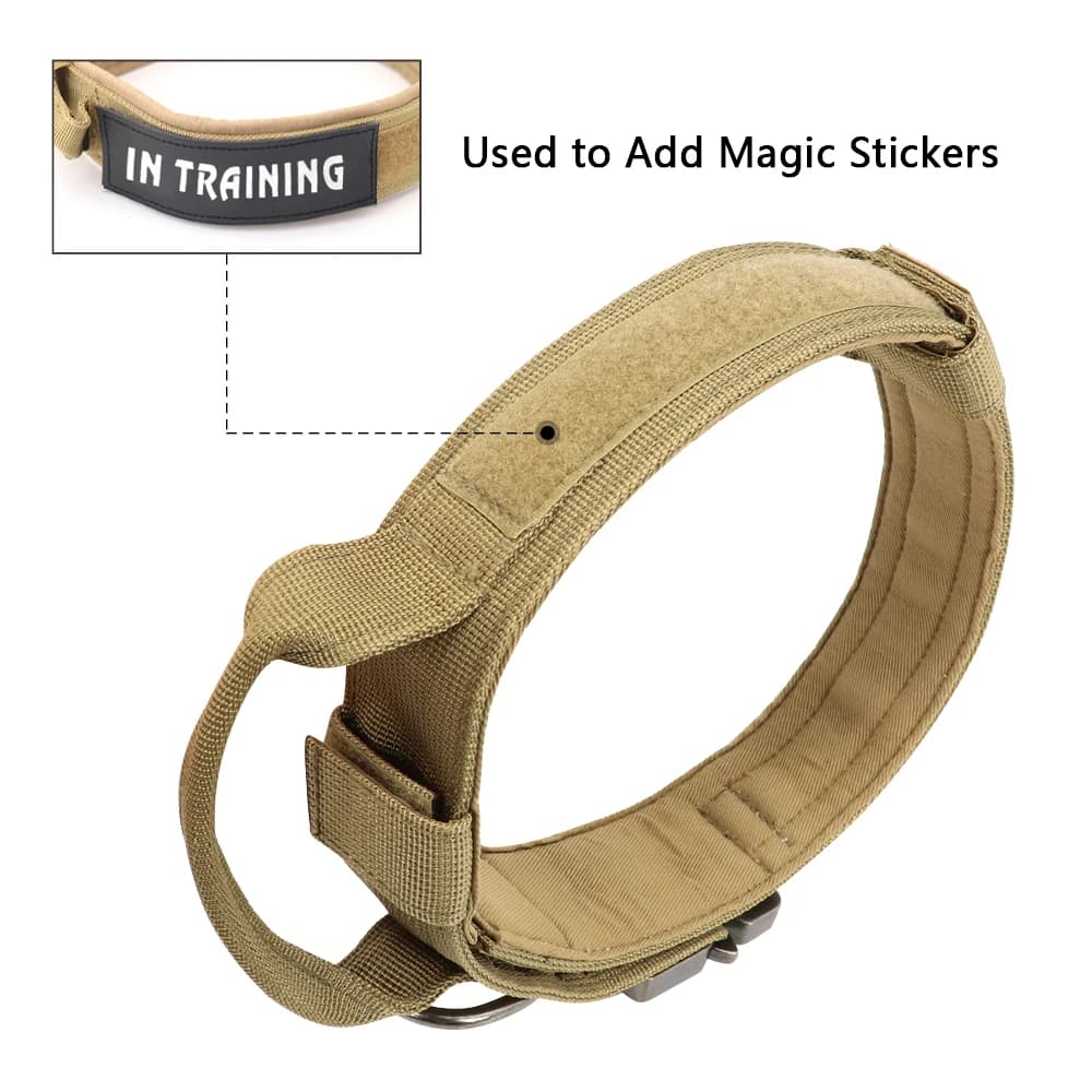Collier tactique militaire pour chien solide, laisse élastique pour animaux de compagnie, colliers d