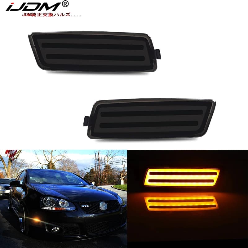 IJDM ambre LED feu de position latéral de pare-chocs pour Volkswagen 2006-2009 MK5 Golf/GTI lapin, 2