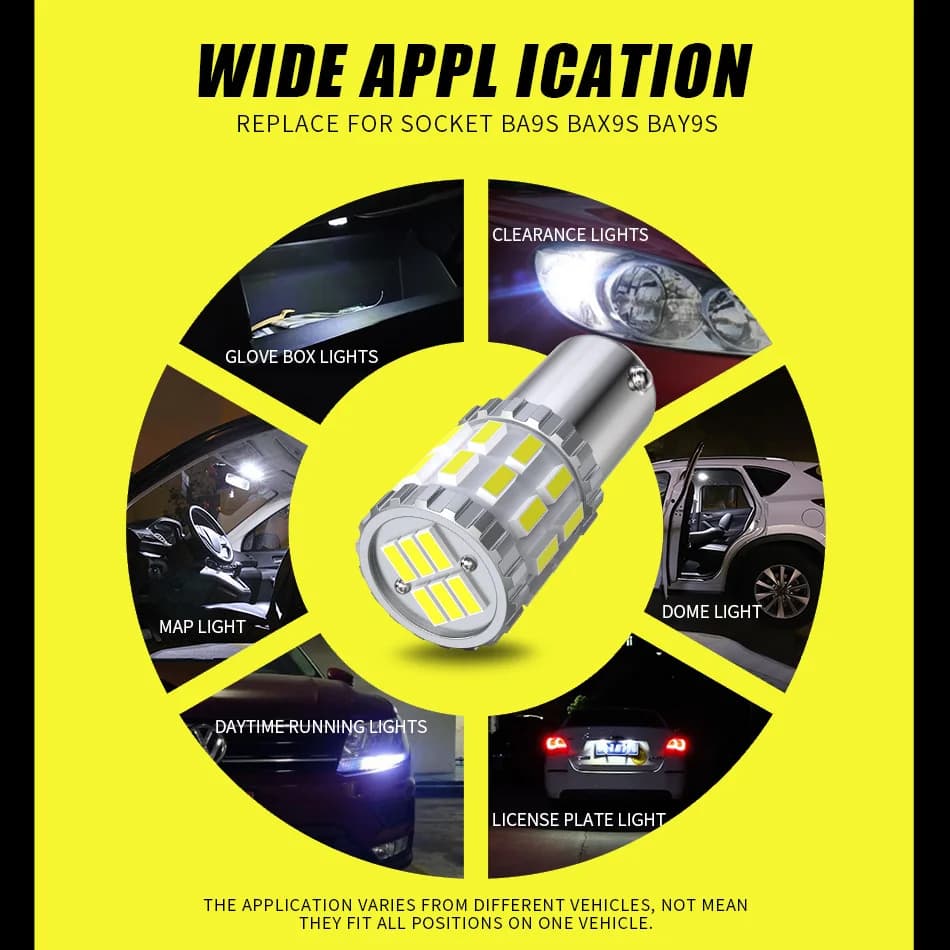 Super lumineux BA9S LED BAX9S H6W T4W BAY9S H21W ampoule 30-SMD voiture feux de recul Auto plaque d'