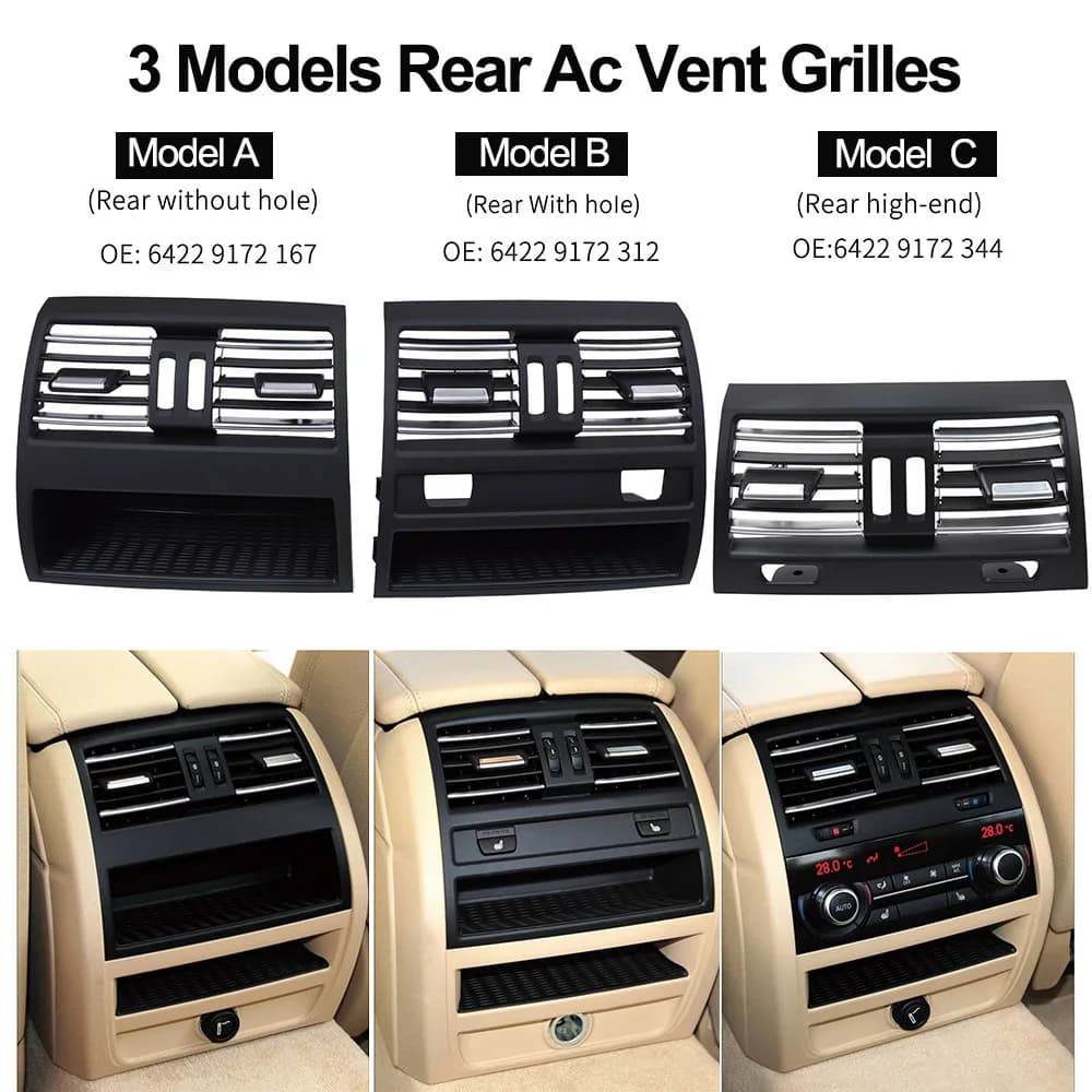 LHD RHD avant gauche droite arrière climatiseur chromé Grille de ventilation couverture pour BMW sér