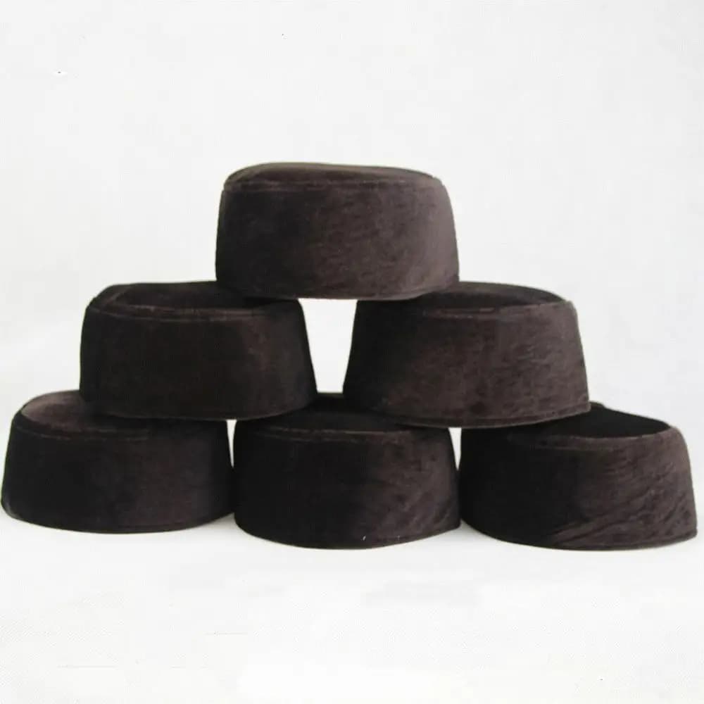 Hommes musulmans chapeau hiver chaud velours chapeaux de prière Islam hommes foulard Bonnet islamiqu