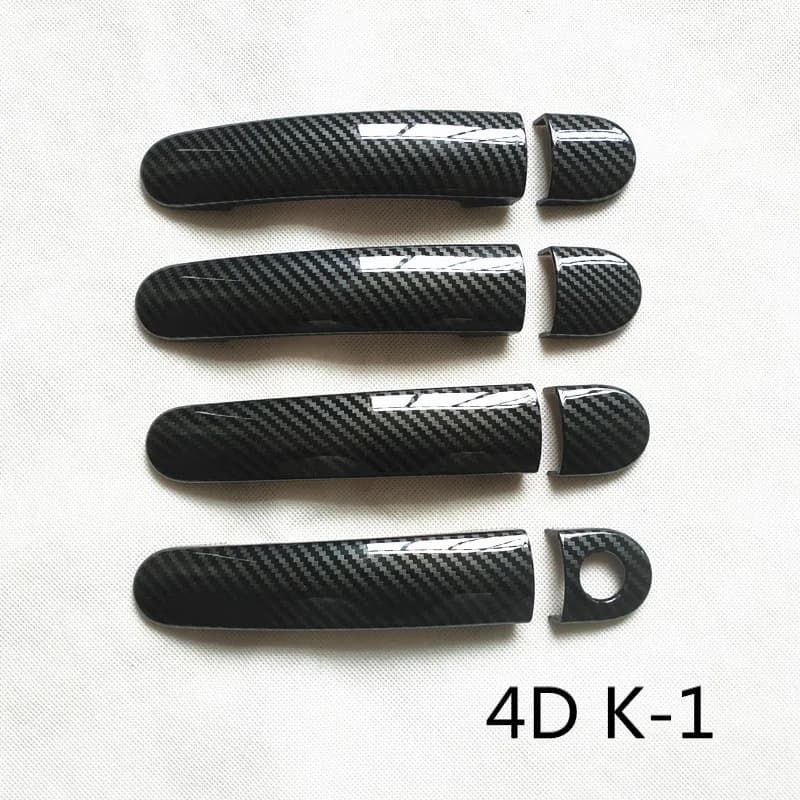 Couvercle de Poignée de Porte en Plastique Chromé et Fibre de Carbone, Garniture Adaptée à Volkswage