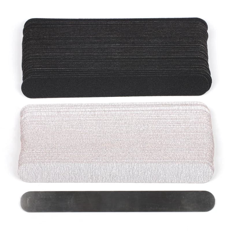Lime à ongles de remplacement droite 100/180/240 10 pièces papier de verre amovible gris/noir avec p