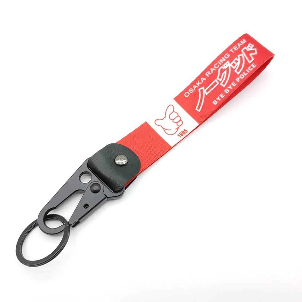 JDM Racing-Porte-clés avec Bec d'Aigle d'Osaka, Style Modifié, Nylon Rouge, Processus de Transfert d
